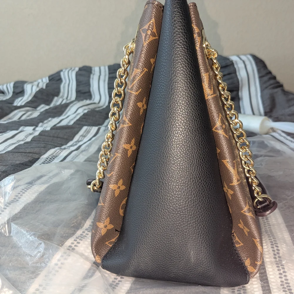 Louis Vuitton Brown Monogram Canvas Shoulder Bag with Chain - Picture 12 of 14